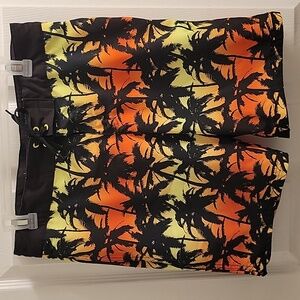EUC | Art Class | Ombre Palm Leaf Printed swim shorts